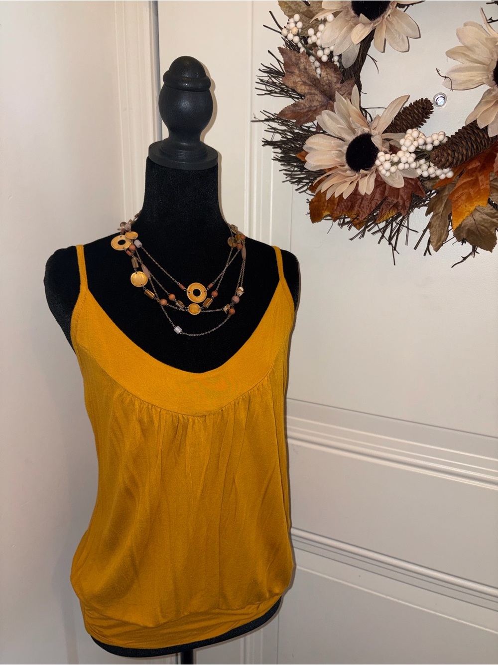 H&M Mustard Yellow Sleeveless V-Neck Camisole